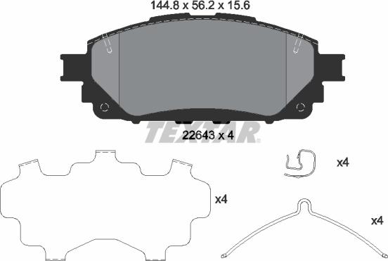 Textar 2264301 - Тормозные колодки, дисковые, комплект autosila-amz.com