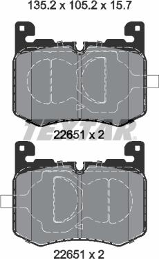 Textar 2265101 - Тормозные колодки, дисковые, комплект autosila-amz.com