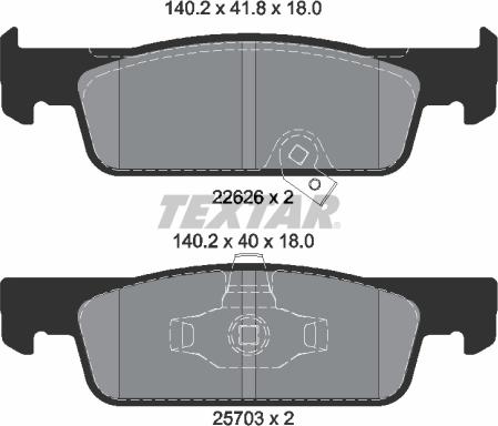 Textar 2262601 - Тормозные колодки, дисковые, комплект autosila-amz.com