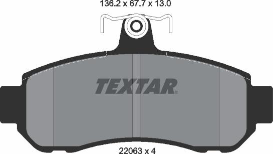 Textar 2206301 - Тормозные колодки, дисковые, комплект autosila-amz.com