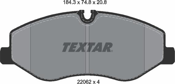 Textar 2206201 - Тормозные колодки, дисковые, комплект autosila-amz.com
