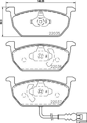 Textar 2203503 - Тормозные колодки, дисковые, комплект autosila-amz.com