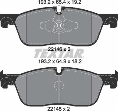 Textar 2214601 - Тормозные колодки, дисковые, комплект autosila-amz.com