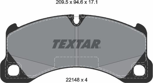 Textar 2214801 - Тормозные колодки, дисковые, комплект autosila-amz.com