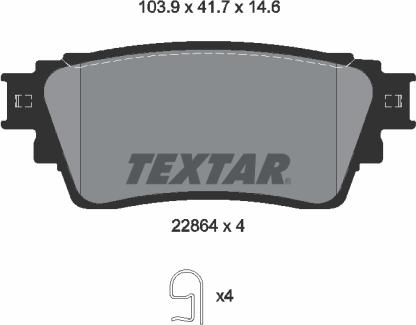 Textar 2286401 - Комплект тормозных колодок задн , MITSUBISHI ECLIPSE, OUTLANDER III 1.5-2.4H 08.12- autosila-amz.com