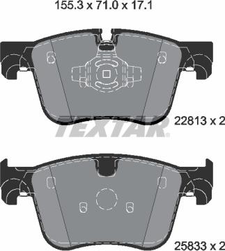 Textar 2281301 - Тормозные колодки, дисковые, комплект autosila-amz.com