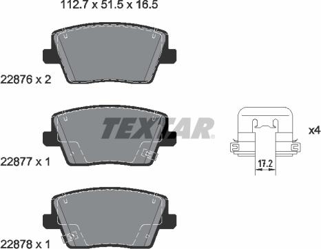 Textar 2287601 - Тормозные колодки, дисковые, комплект autosila-amz.com