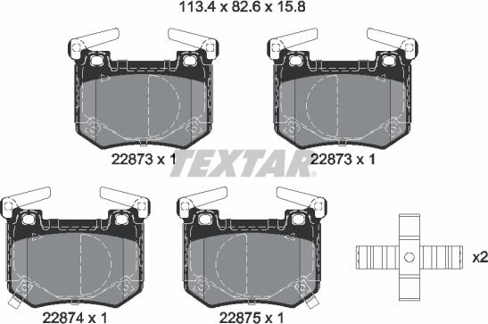 Textar 2287301 - Тормозные колодки, дисковые, комплект autosila-amz.com