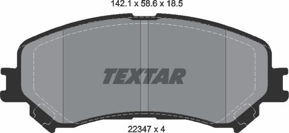 Textar 2234701 - Тормозные колодки, дисковые, комплект autosila-amz.com