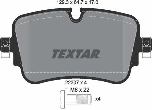 Textar 2230701 - Тормозные колодки, дисковые, комплект autosila-amz.com