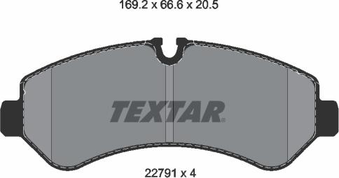 Textar 2279101 - Тормозные колодки, дисковые, комплект autosila-amz.com