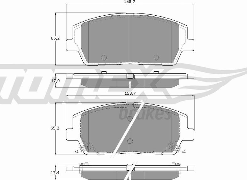 TOMEX brakes TX 60-05 - Тормозные колодки, дисковые, комплект autosila-amz.com