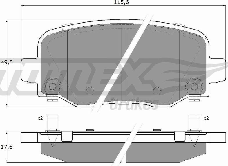 TOMEX brakes TX 60-12 - Тормозные колодки, дисковые, комплект autosila-amz.com