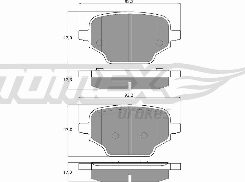 TOMEX brakes TX 19-92 - Тормозные колодки, дисковые, комплект autosila-amz.com