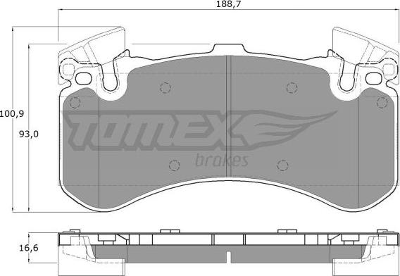 TOMEX brakes TX 19-44 - Комплект тормозных колодок, дисковый тормоз autosila-amz.com