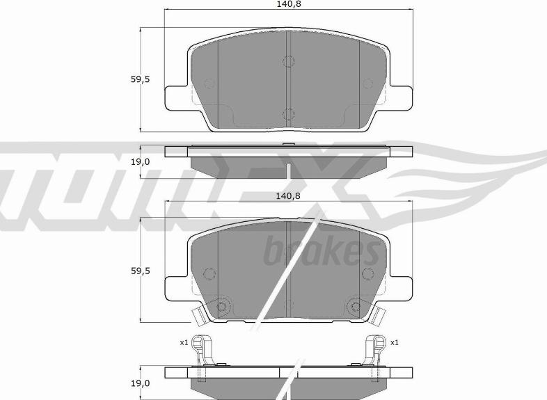 TOMEX brakes TX 19-55 - Тормозные колодки, дисковые, комплект autosila-amz.com