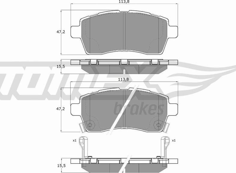 TOMEX brakes TX 19-69 - Тормозные колодки, дисковые, комплект autosila-amz.com