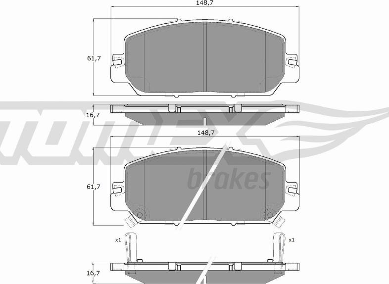 TOMEX brakes TX 19-65 - Тормозные колодки, дисковые, комплект autosila-amz.com