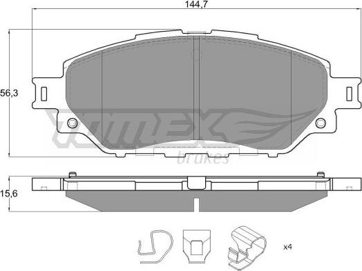 TOMEX brakes TX 19-06 - Комплект тормозных колодок, дисковый тормоз autosila-amz.com