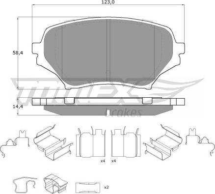 TOMEX brakes TX 19-02 - Тормозные колодки, дисковые, комплект autosila-amz.com