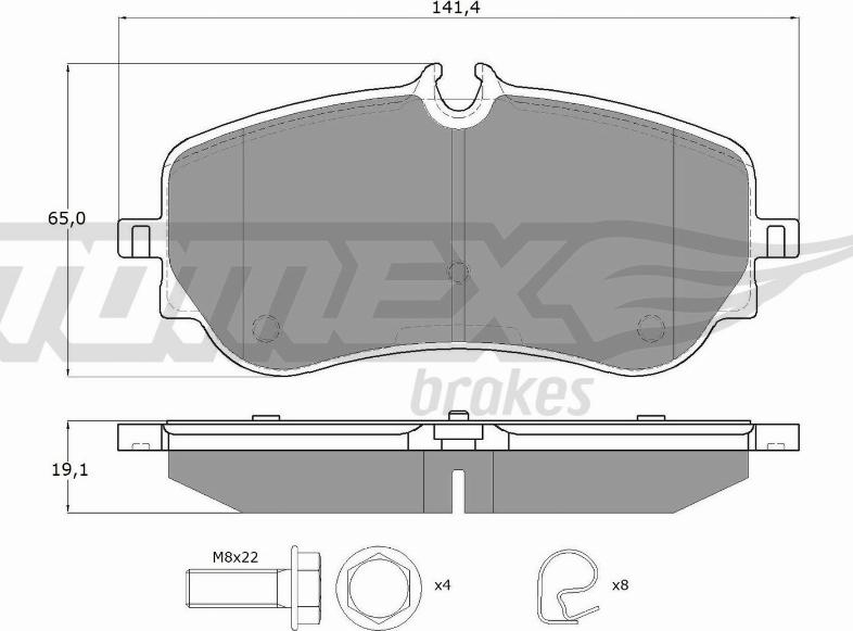 TOMEX brakes TX 19-14 - Тормозные колодки, дисковые, комплект autosila-amz.com