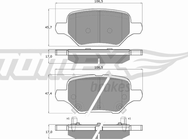 TOMEX brakes TX 19-80 - Тормозные колодки, дисковые, комплект autosila-amz.com