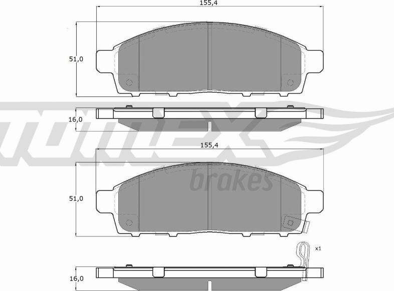 TOMEX brakes TX 19-31 - Тормозные колодки, дисковые, комплект autosila-amz.com