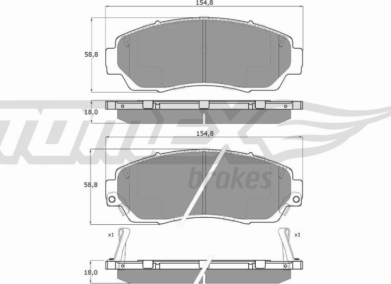 TOMEX brakes TX 19-33 - Тормозные колодки, дисковые, комплект autosila-amz.com