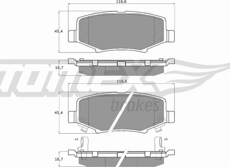 TOMEX brakes TX 19-21 - Тормозные колодки, дисковые, комплект autosila-amz.com