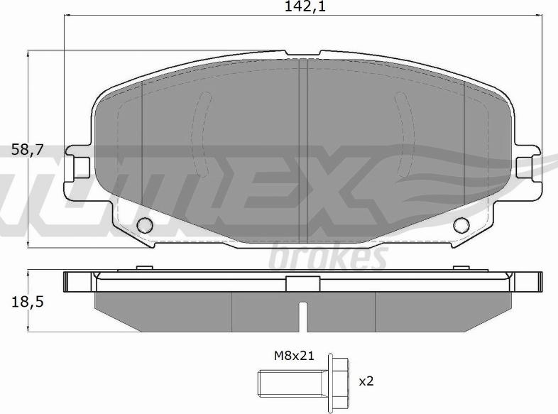 TOMEX brakes TX 19-74 - Тормозные колодки, дисковые, комплект autosila-amz.com