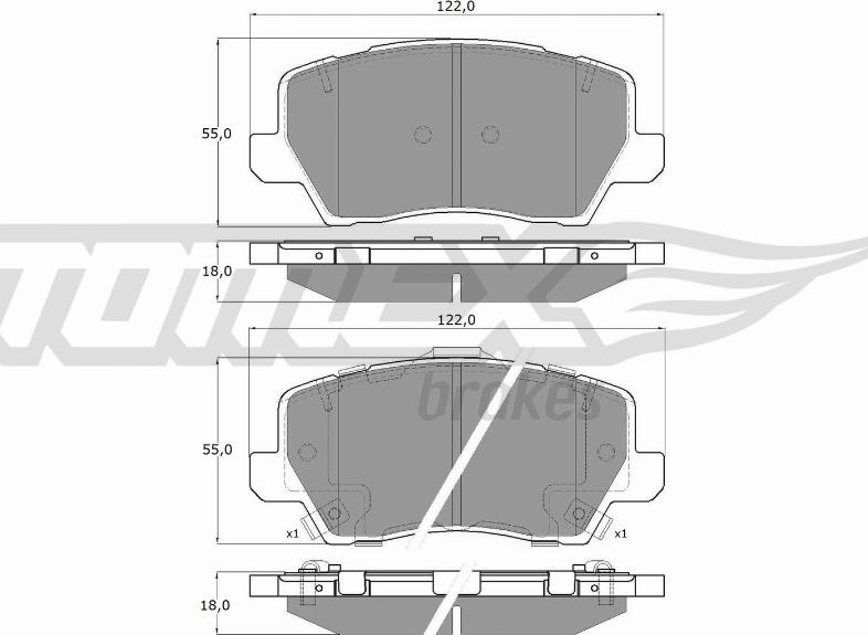 TOMEX brakes TX 19-75 - Тормозные колодки, дисковые, комплект autosila-amz.com