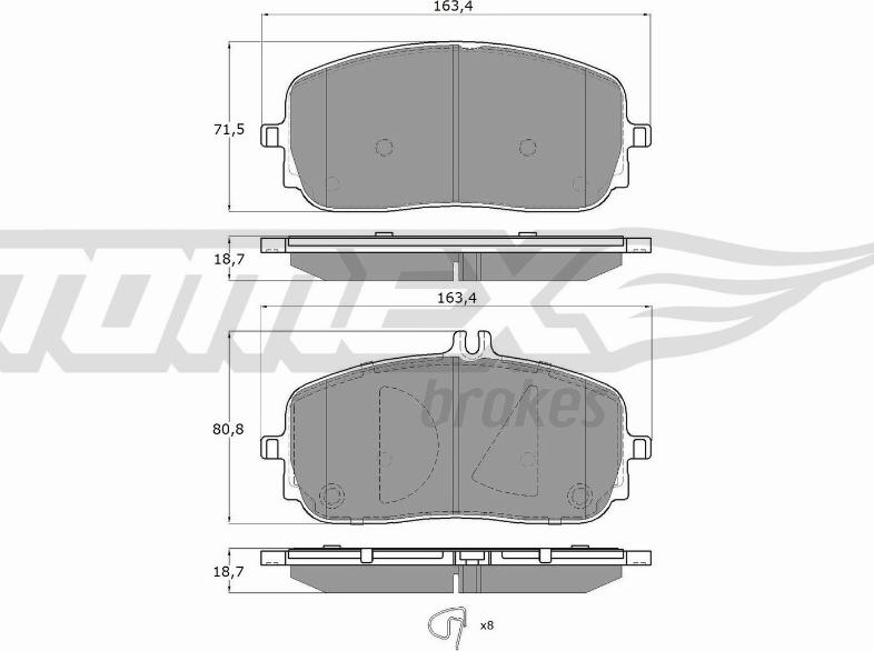 TOMEX brakes TX 19-71 - Тормозные колодки, дисковые, комплект autosila-amz.com