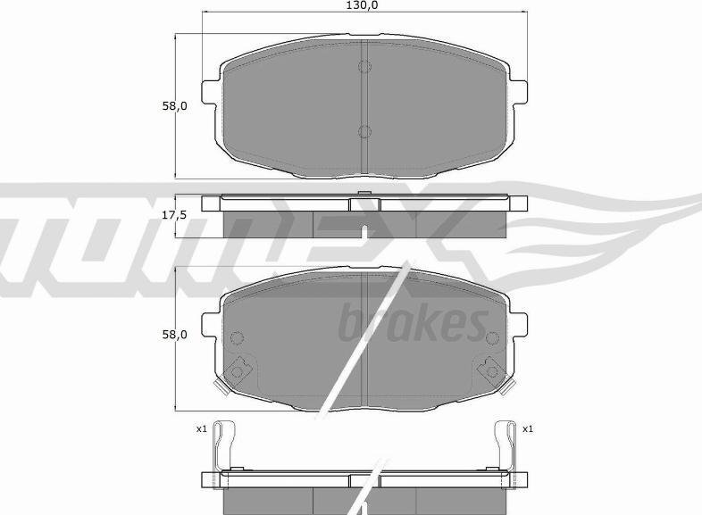 TOMEX brakes TX 14-99 - Тормозные колодки, дисковые, комплект autosila-amz.com