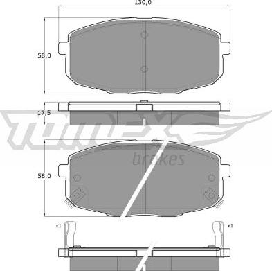 TOMEX brakes TX 14-99 - КОЛОДКИ ТОРМОЗНЫЕ ДИСКОВЫЕ autosila-amz.com