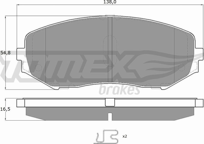 TOMEX brakes TX 14-92 - Тормозные колодки, дисковые, комплект autosila-amz.com