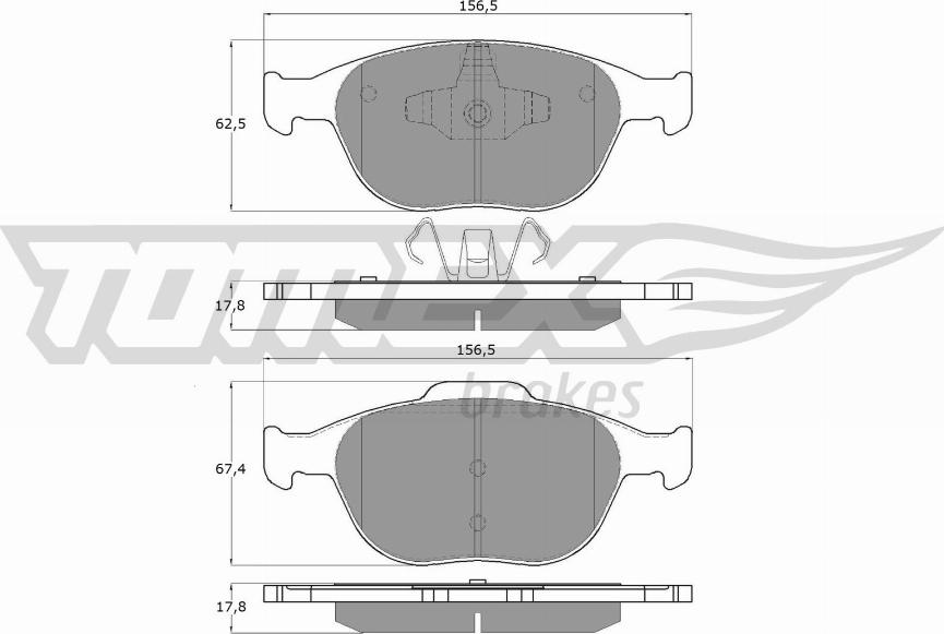 TOMEX brakes TX 14-49 - Тормозные колодки, дисковые, комплект autosila-amz.com