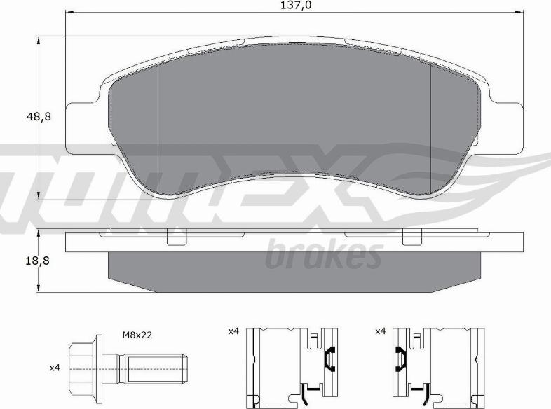 TOMEX brakes TX 14-41 - Тормозные колодки, дисковые, комплект autosila-amz.com
