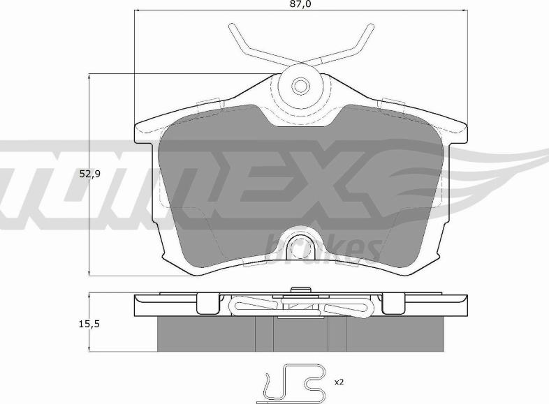 TOMEX brakes TX 14-51 - Тормозные колодки, дисковые, комплект autosila-amz.com