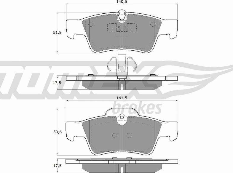 TOMEX brakes TX 14-58 - Тормозные колодки, дисковые, комплект autosila-amz.com