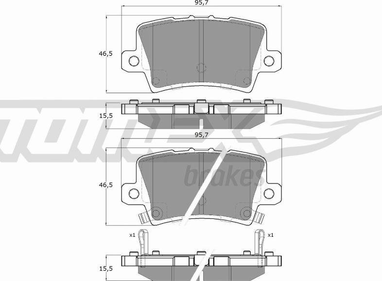 TOMEX brakes TX 14-53 - Тормозные колодки, дисковые, комплект autosila-amz.com