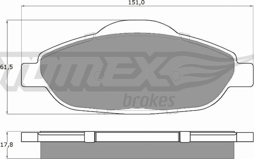 TOMEX brakes TX 14-66 - Тормозные колодки, дисковые, комплект autosila-amz.com