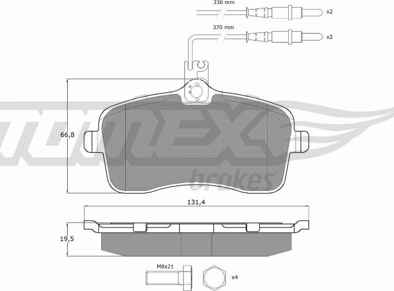 TOMEX brakes TX 14-67 - Тормозные колодки, дисковые, комплект autosila-amz.com