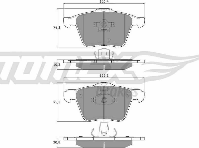 TOMEX brakes TX 14-06 - Тормозные колодки, дисковые, комплект autosila-amz.com