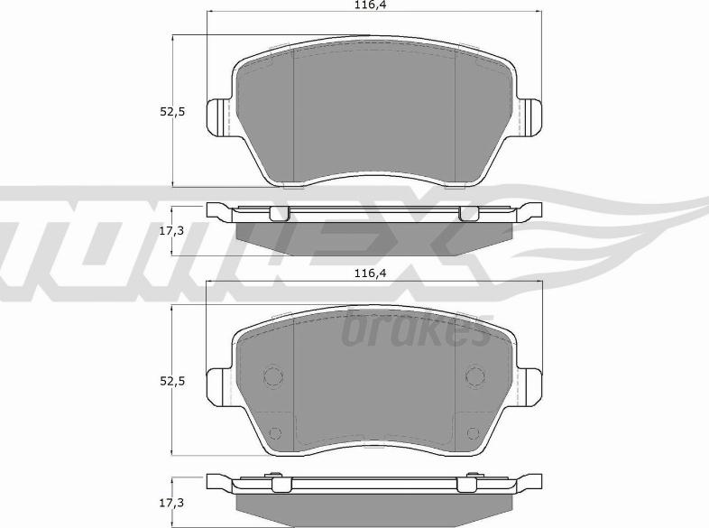 TOMEX brakes TX 14-16 - Тормозные колодки, дисковые, комплект autosila-amz.com