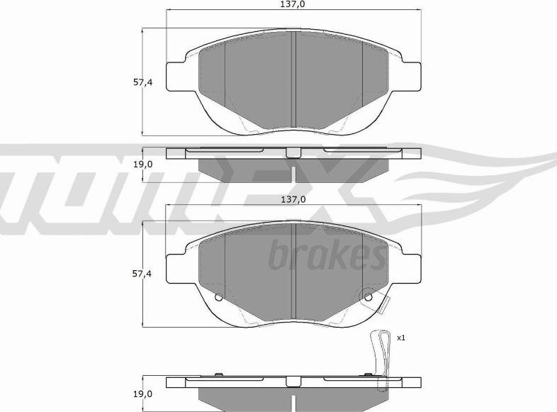 TOMEX brakes TX 14-86 - Тормозные колодки, дисковые, комплект autosila-amz.com