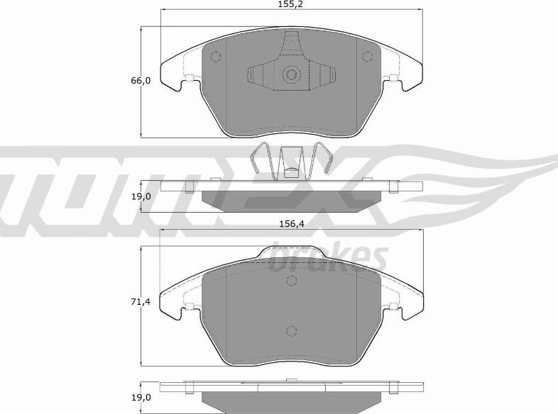 TOMEX brakes TX 14-38 - Тормозные колодки, дисковые, комплект autosila-amz.com