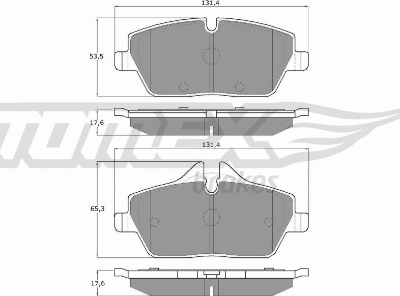 TOMEX brakes TX 14-33 - Тормозные колодки, дисковые, комплект autosila-amz.com