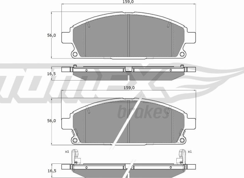 TOMEX brakes TX 14-20 - Тормозные колодки, дисковые, комплект autosila-amz.com