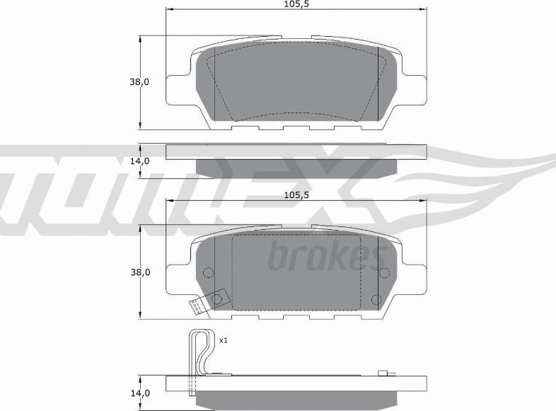 TOMEX brakes TX 14-21 - Тормозные колодки, дисковые, комплект autosila-amz.com
