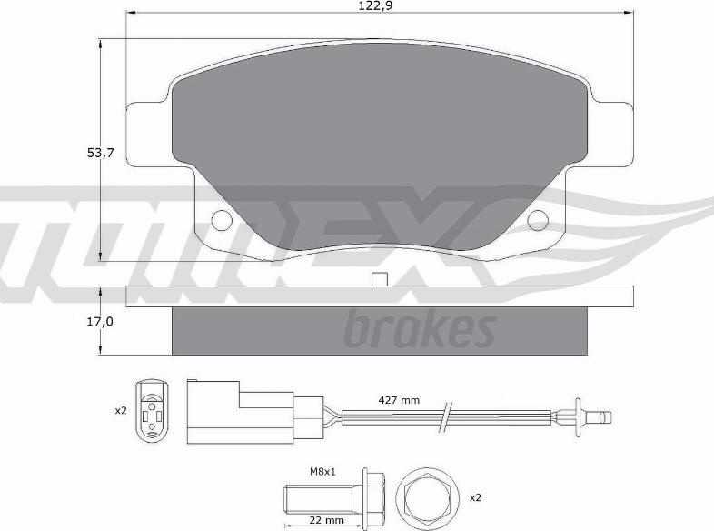 TOMEX brakes TX 14-75 - Тормозные колодки, дисковые, комплект autosila-amz.com